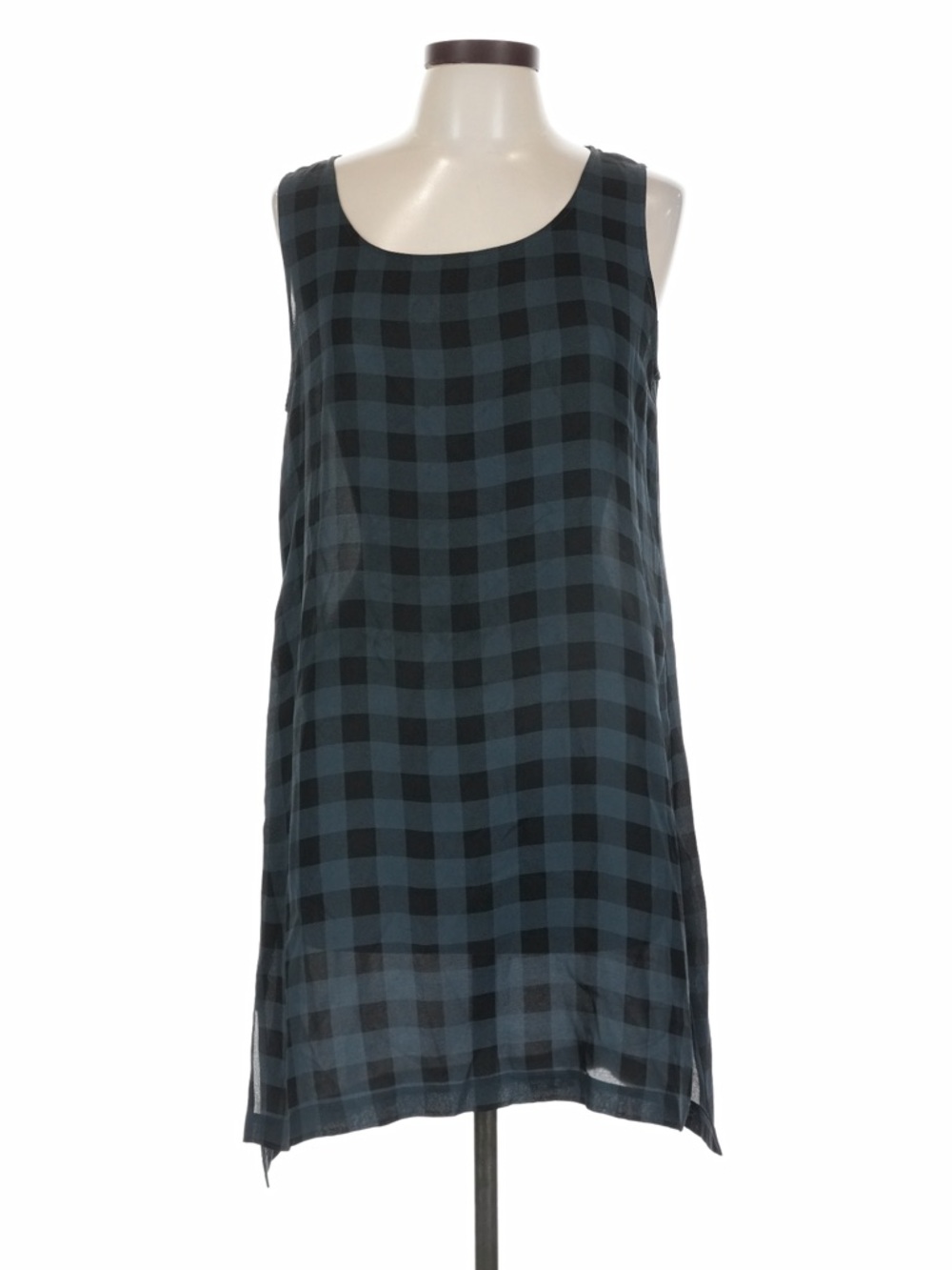 Eileen Fisher Buffalo Plaid Check Sleeveless Tunic
